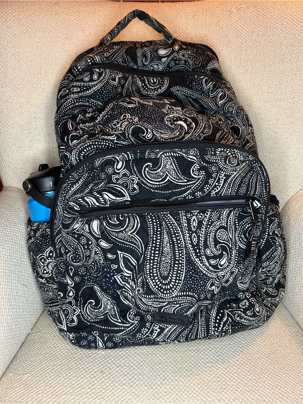 Vera Bradley Black bandana medallion Paisley Backpack -